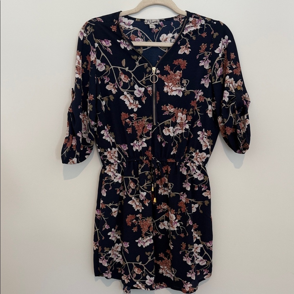 Justify Navy Floral Dress Size M